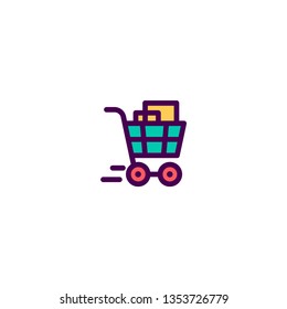 Shopping cart icon design. e-commerce icon vector illustration