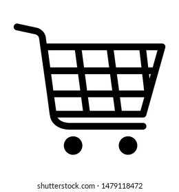 Shopping cart icon design. Shopping trolley icon in trendy line style design. Vector illustration.