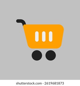 A shopping cart icon for e-commerce applications, symbolizing online shopping and retail.