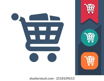 Shopping Cart Icon. Shopping, E-commerce, Online Shopping, Groceries. Professional, pixel perfect vector icon.