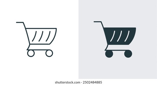 Carrito de compras Icon. comercio electrónico, tienda, Completar compra, línea y estilo sólido