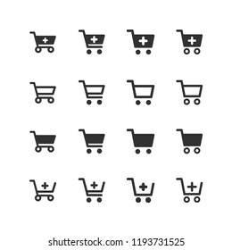Shopping cart icon, e-commerce symbol, vector collection