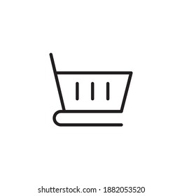 Icono del carro de la compra. Diseño de iconos de temas de comercio electrónico. icono de estilo de esquema. Vector