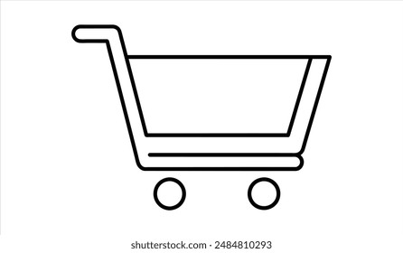 shopping cart icon. Editable stroke. Vector illustration.