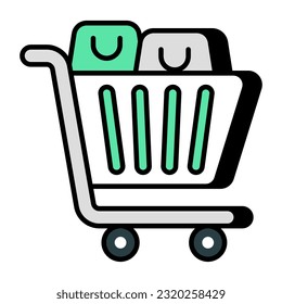 Icono del carro de la compra, vector modificable