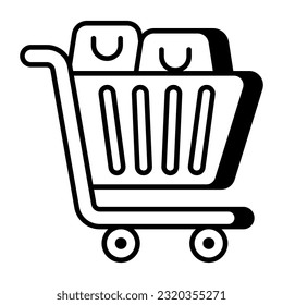 Icono del carro de la compra, vector modificable