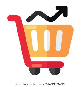 Shopping cart icon, editable vector