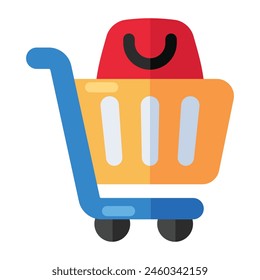 Icono de Carrito de compras, Vector editable