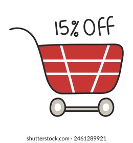 Icono de Carrito de compras, Vector editable

