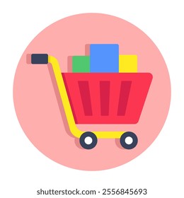 Shopping cart icon, editable vector