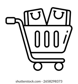 Icono de Carrito de compras, Vector editable