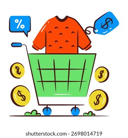 Icono de Carrito de compras, Vector editable