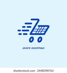 Shopping cart icon. Fast shop symbol logo vector 