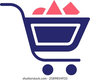 Shopping Cart Icon Fill Vector Illustration