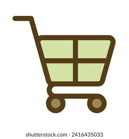 Shopping cart Icon, Filled line icon vector illustration. Online store marketplace or ecommerce shop flat vector icon. Simple store sign in modern design style for web site and mobile app. EPS10