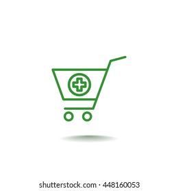  shopping cart icon flat.