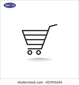  shopping cart icon flat.