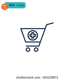  shopping cart icon flat.