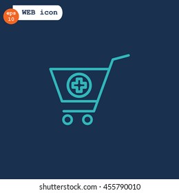  shopping cart icon flat.
