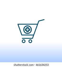  shopping cart icon flat.
