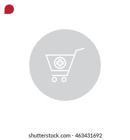  shopping cart icon flat.