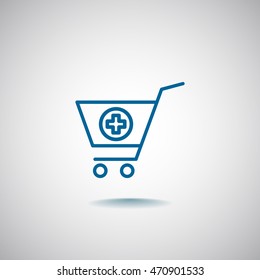  shopping cart icon flat.