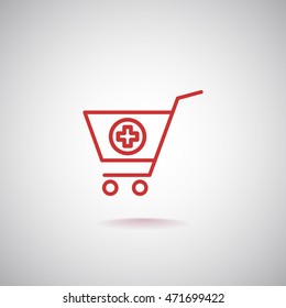  shopping cart icon flat.