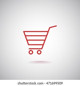  shopping cart icon flat.