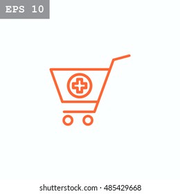  shopping cart icon flat.