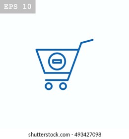  shopping cart icon flat.
