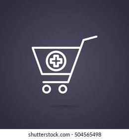  shopping cart icon flat.