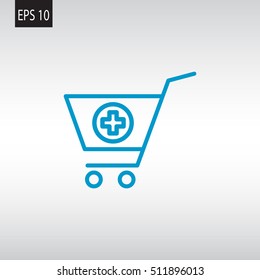  shopping cart icon flat.