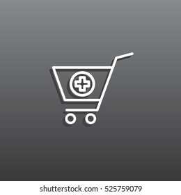  shopping cart icon flat.