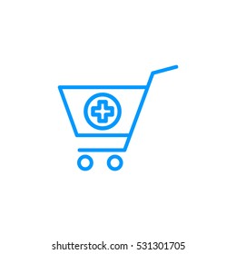  shopping cart icon flat.