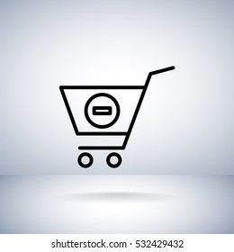  shopping cart icon flat.