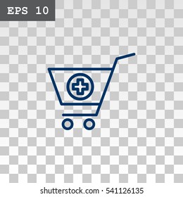  shopping cart icon flat.