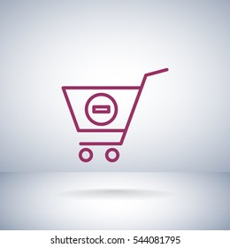  shopping cart icon flat.