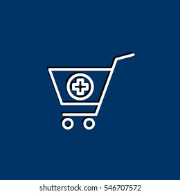 shopping cart icon flat.