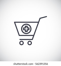 shopping cart icon flat.