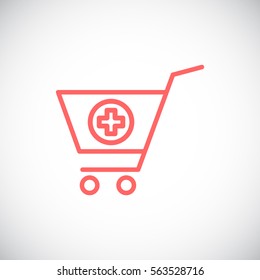  shopping cart icon flat.
