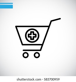  shopping cart icon flat.