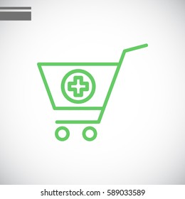  shopping cart icon flat.