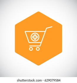  shopping cart icon flat.