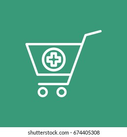  shopping cart icon flat.