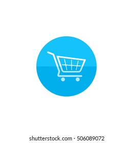 Shopping cart icon in flat color circle style. Buying, e-commerce 