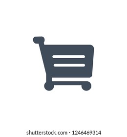 Shopping Cart Icon, flat design, vector illustration isolated on white background.