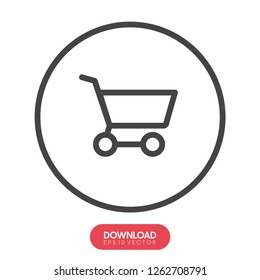 Shopping Cart Icon, flat design best vector icon - Vector