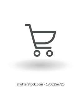 Shopping Cart Icon, flat design Trolley icon vector, illustration logo template in trendy style