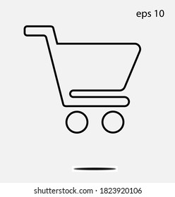 Icono de diseño plano del carro de compras mejor icono vector