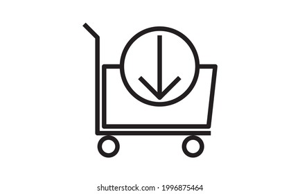 Shopping cart icon, flat design. Isolated on white background